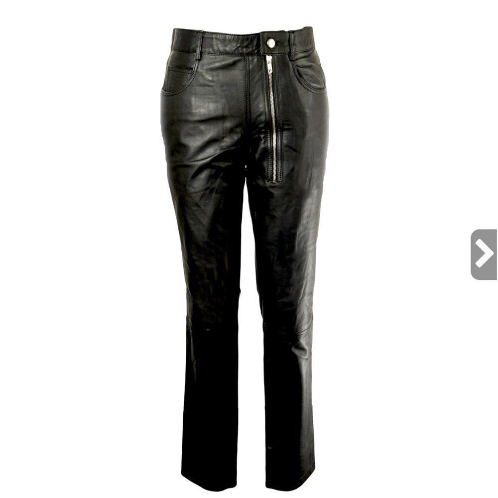 Oak Women’s Black Genuine Leather 5 Pocket Pants SIZE MEDIUM NWT $590